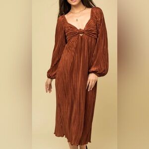 Boutique rust shimmer midi dress, large
